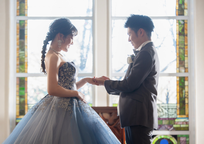 指輪交換のお写真も