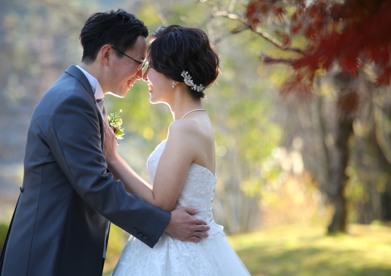 和装・洋装2着 季節感ある素敵なお写真になりました!