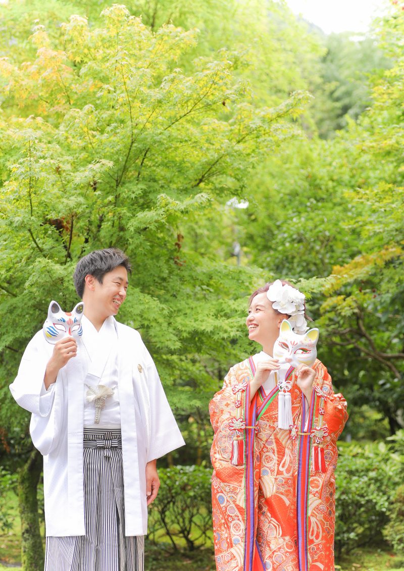 お持ち込みのお面をもって