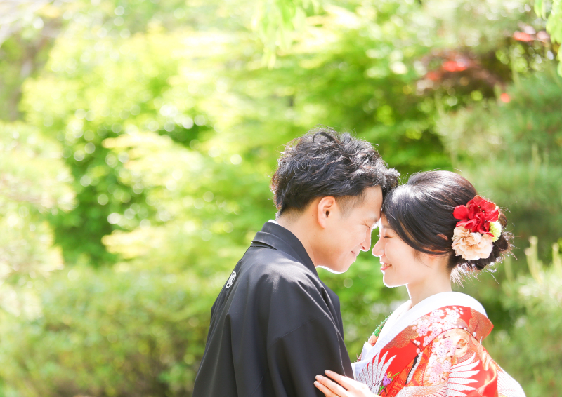 色打掛でアップのお写真も