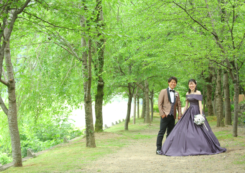 並木でお散歩！