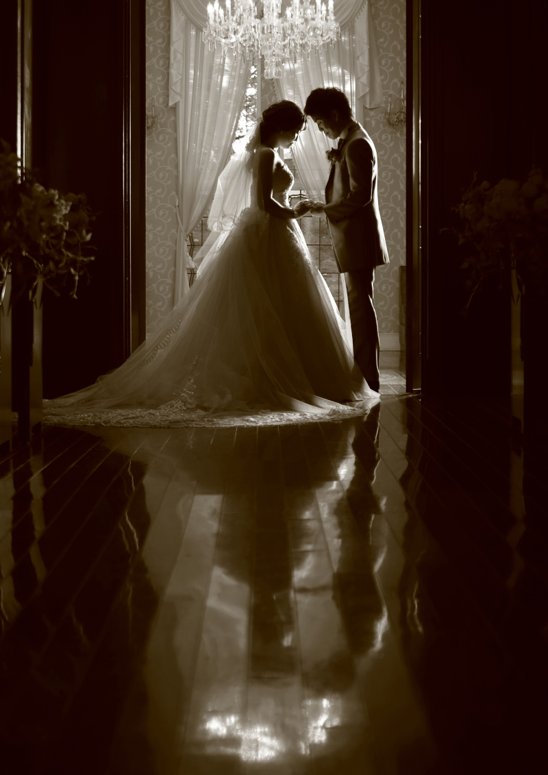 チャペルの入り口で