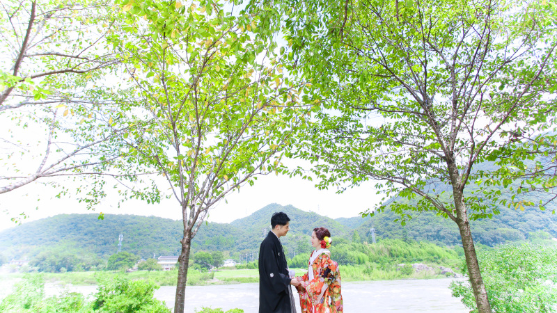 川上別荘から並木道へ移動して撮影