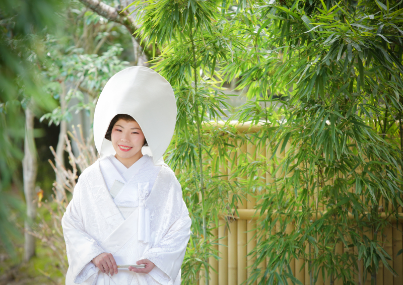 白無垢&綿帽子で。