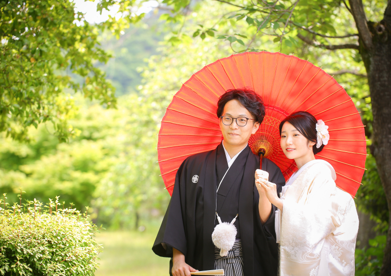 和傘を使ったショットも