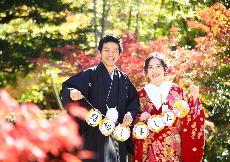 綺麗な紅葉を背景に♪