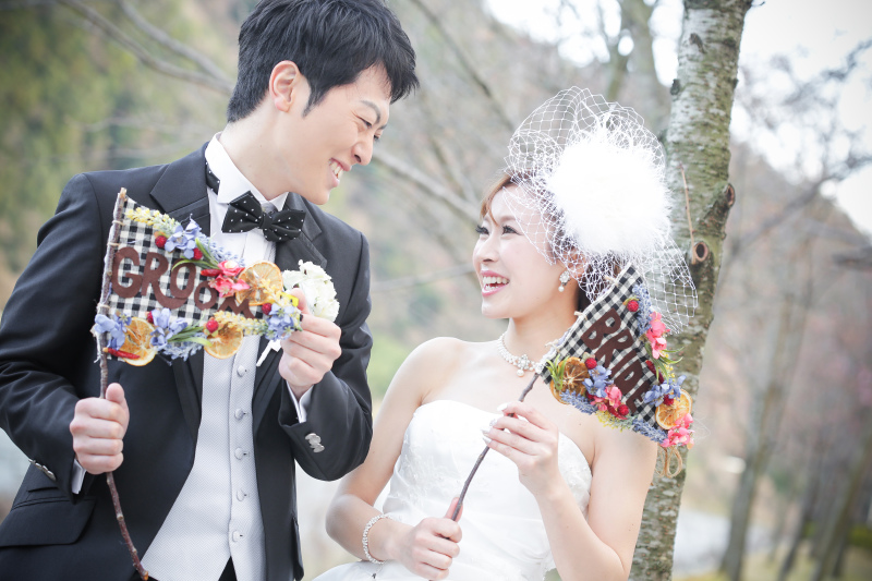 可愛いフラッグを使って。