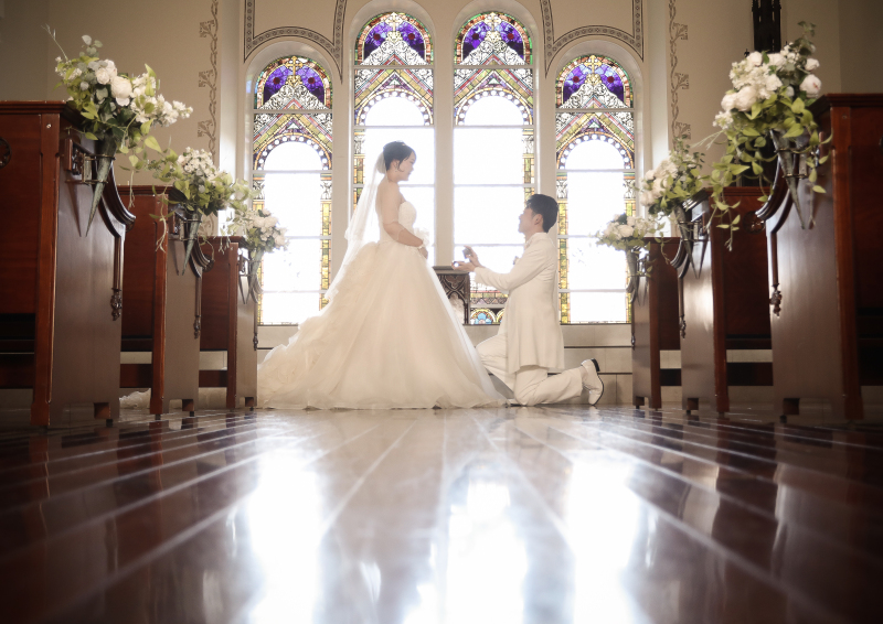 チャペルでプロポーズ