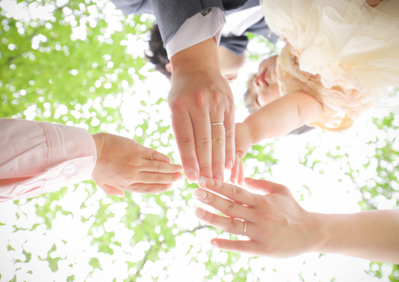 手元のお写真をお子様と一緒に