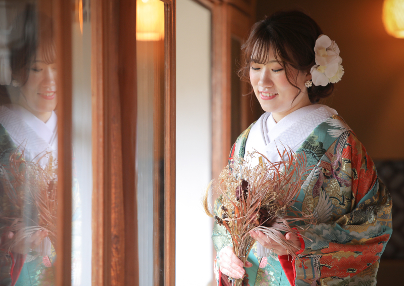 お持ち込みのブーケを使って