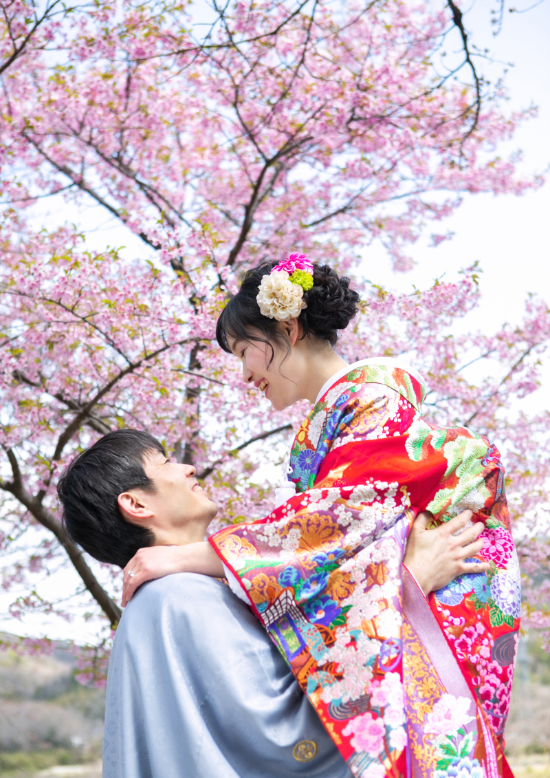 満開の桜の下で!