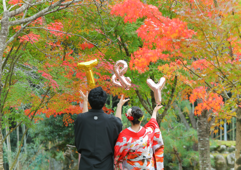 和装・洋装1着ずつ かわいらしいお持ち込みアイテムを使って