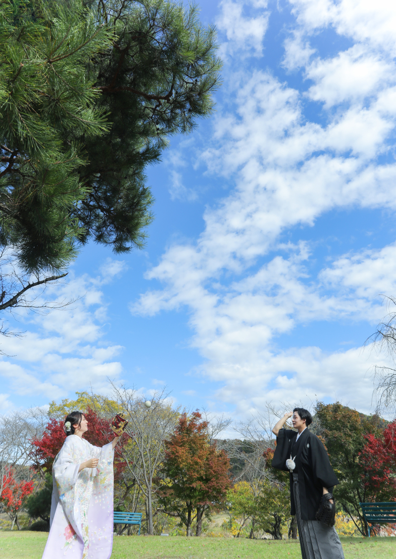 青空を背景にキャッチボール♪