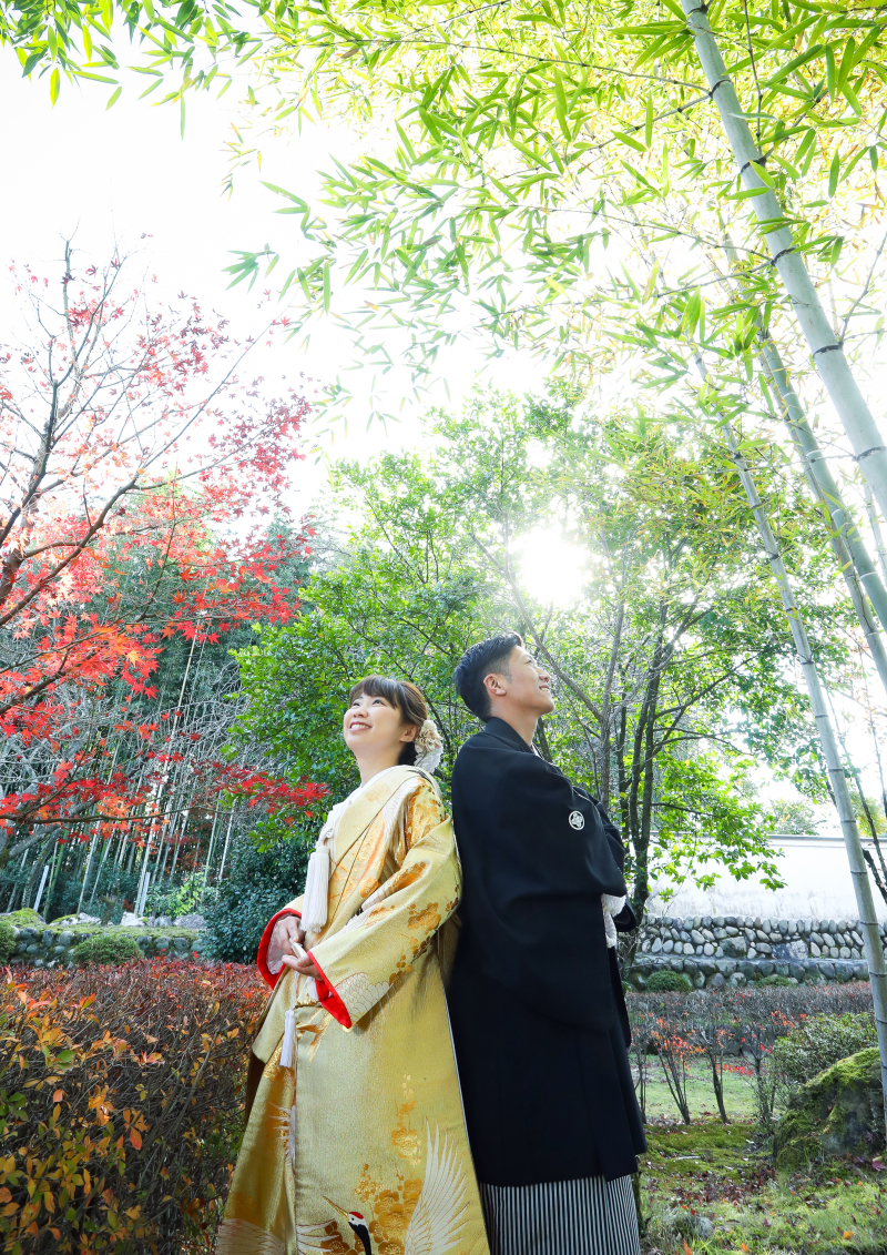 背中を合わせたお写真も