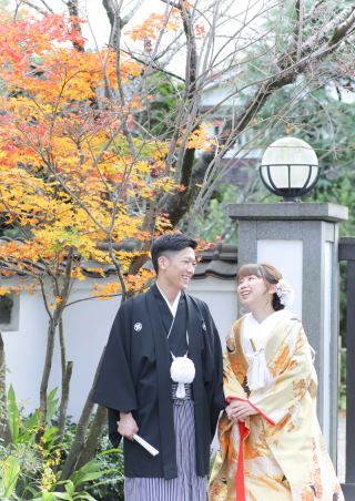 和装・洋装2着　お2人ともとっても素敵な笑顔でした♪