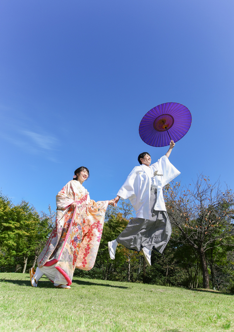 雲一つない青空でダイナミックに