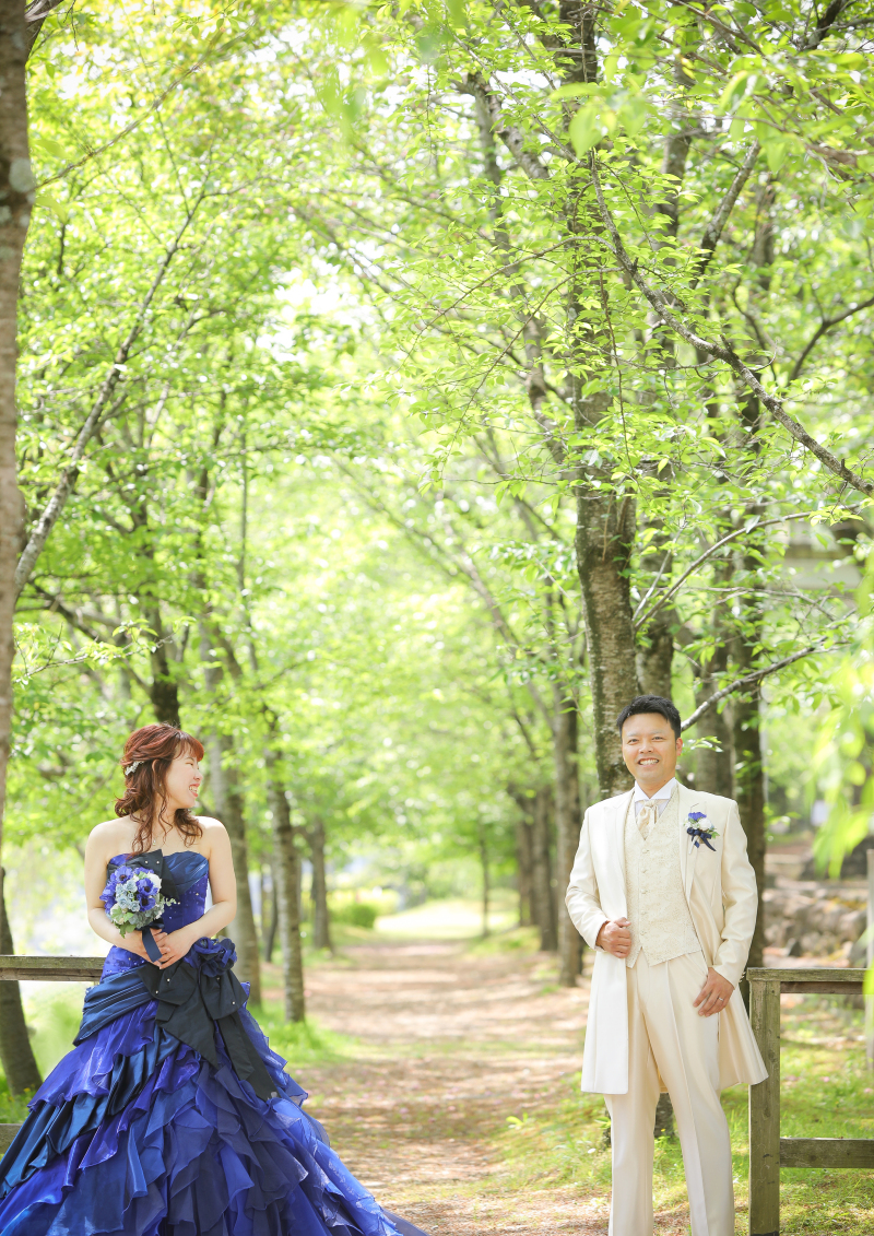 並木道の奥行きを活かして