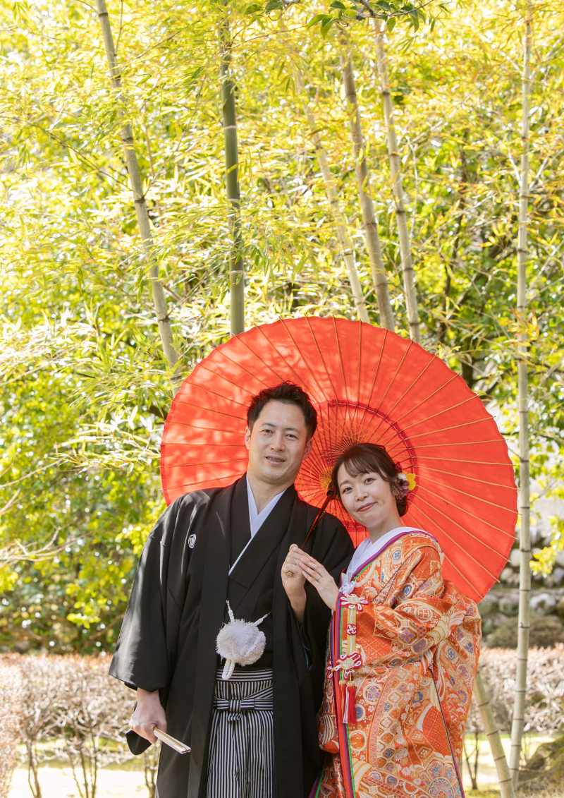 和傘で趣のあるショット