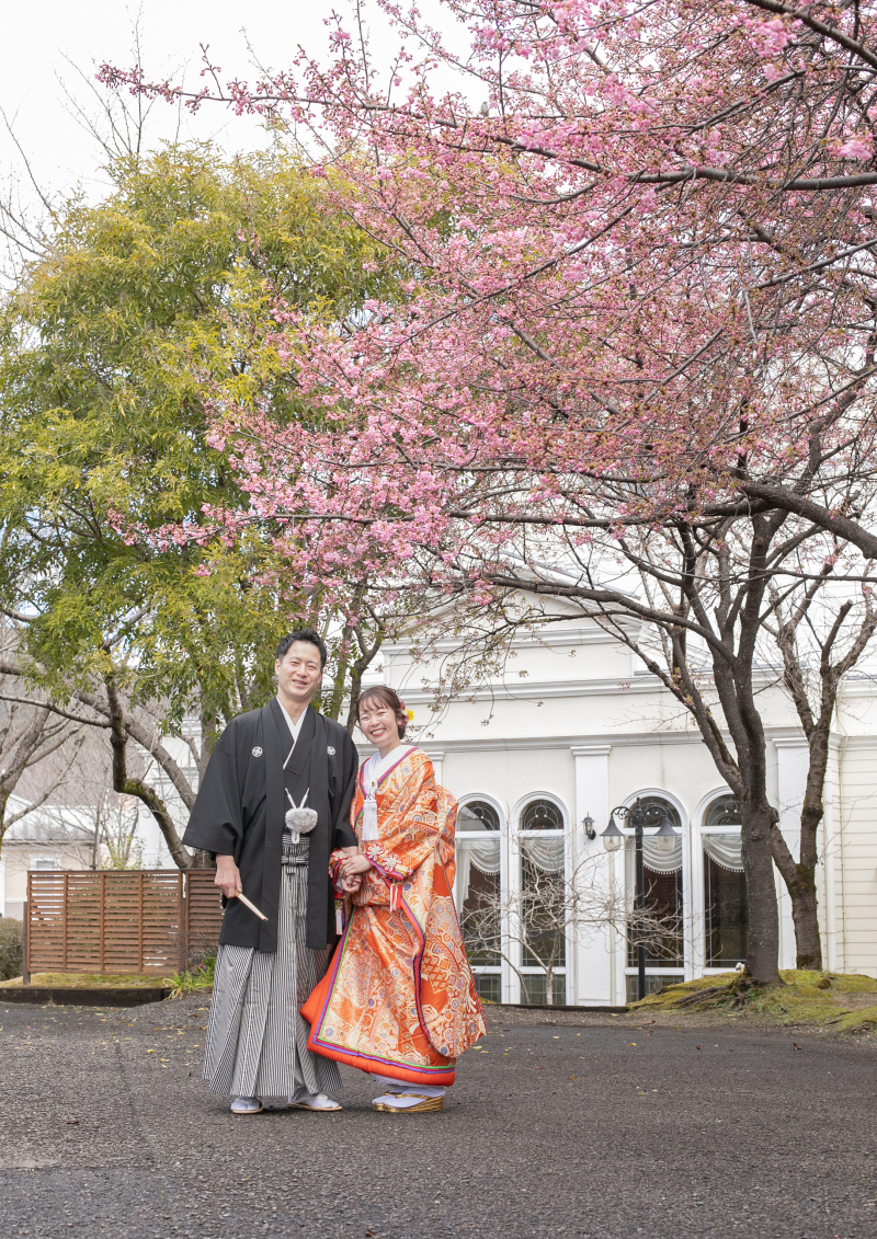 まずは桜の木の下で