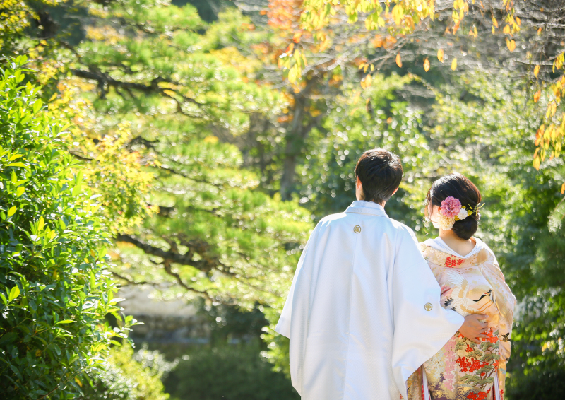 自然豊かな川上別荘のお庭で