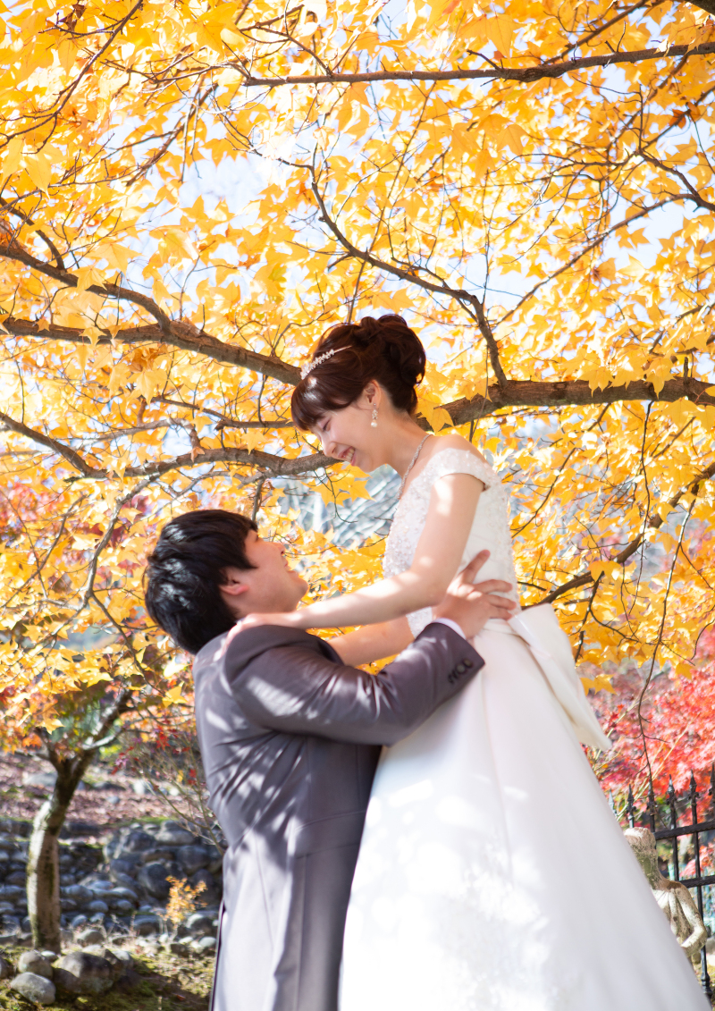 紅葉が綺麗なお外でも