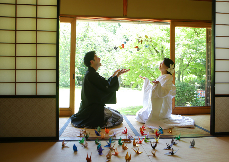 折り鶴を使ったお写真も♪