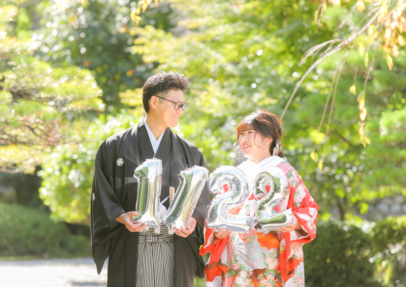 記念日のバルーンを使って