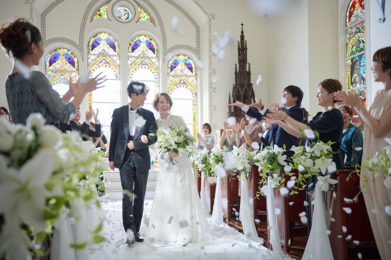 実際に結婚式を行っているチャペルで!