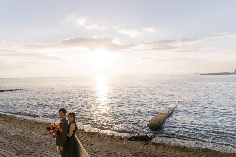 夕陽も美しい新舞子の海