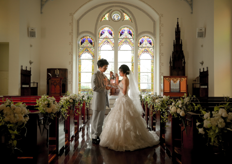 【敷地内のロケーションで人目を気にせず撮影ができます】チャペル＆ガーデン撮影　洋装1着（データ50カット）10カットアルバム付き