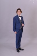 青ストライプスーツ11