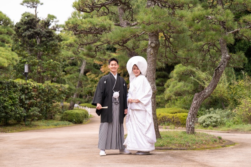 見浜園で和装撮影