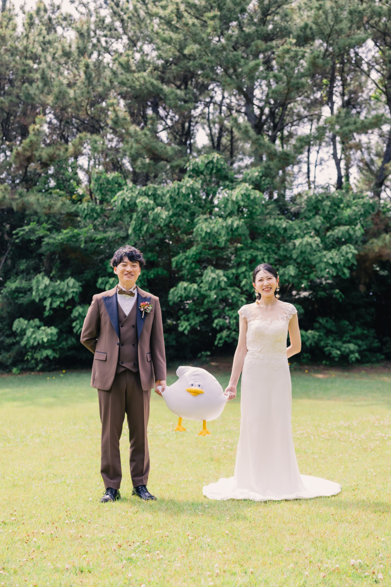 芝生広場で撮影