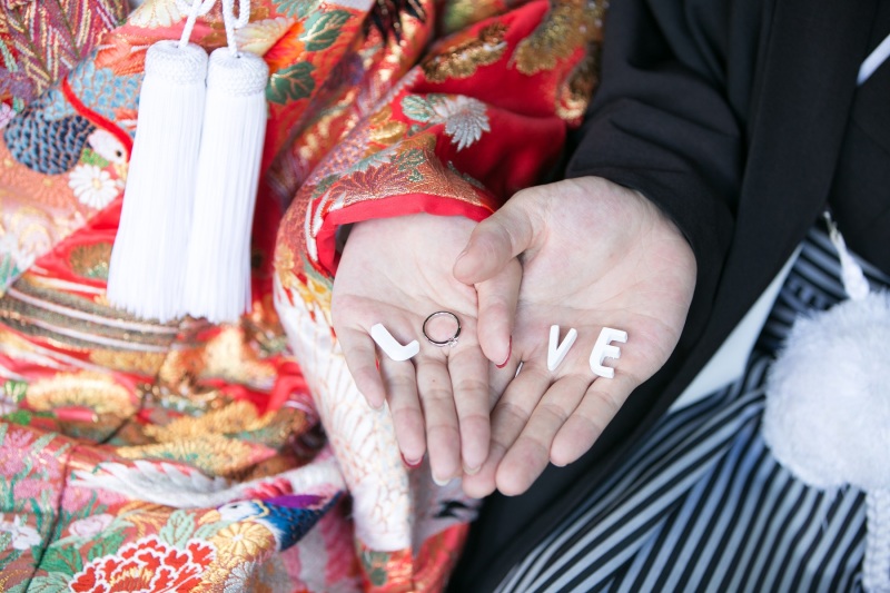 指輪を使ったLOVEショット