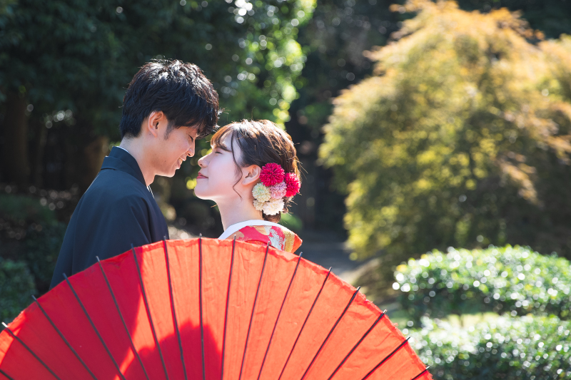 和傘を使って・・・