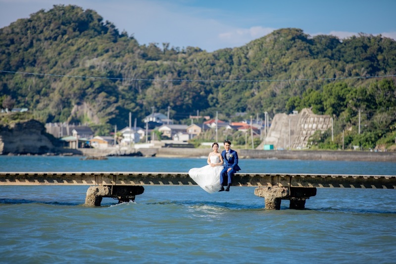 桟橋の上で色々なポーズがお撮りできます♪