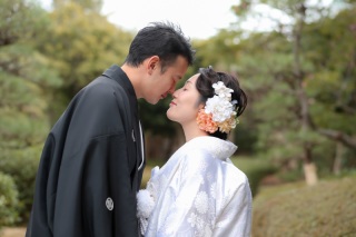 白無垢で見浜園を満喫しました