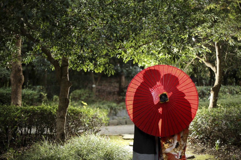 和傘＋シルエット