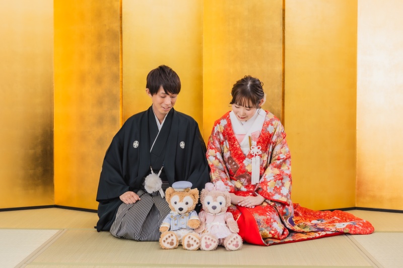 金屏風から撮影スタート!