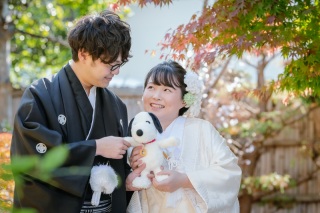 スヌーピーのぬいぐるみをお持ち込み♪