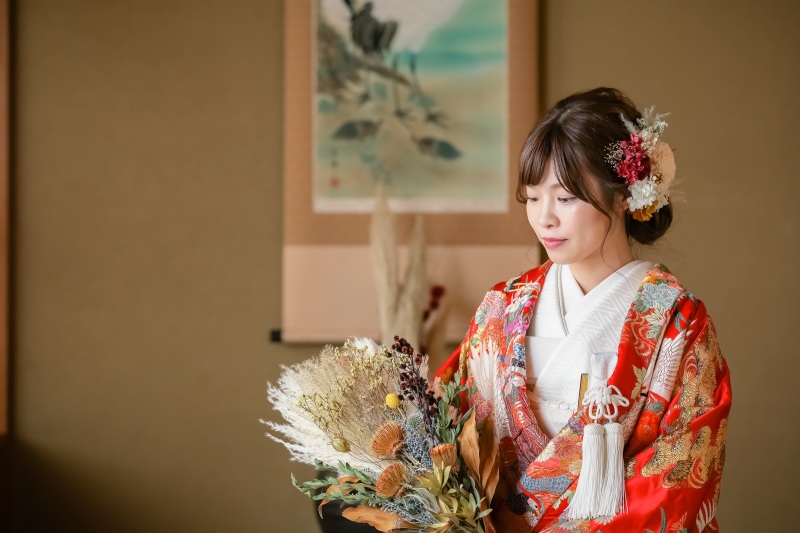 持ち込みの髪飾り・ブーケ