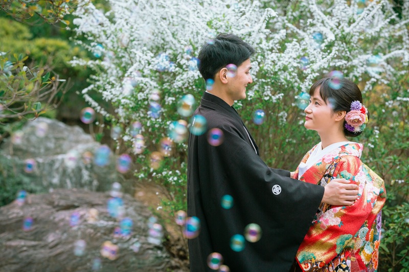 ユキヤナギ×しゃぼんだま