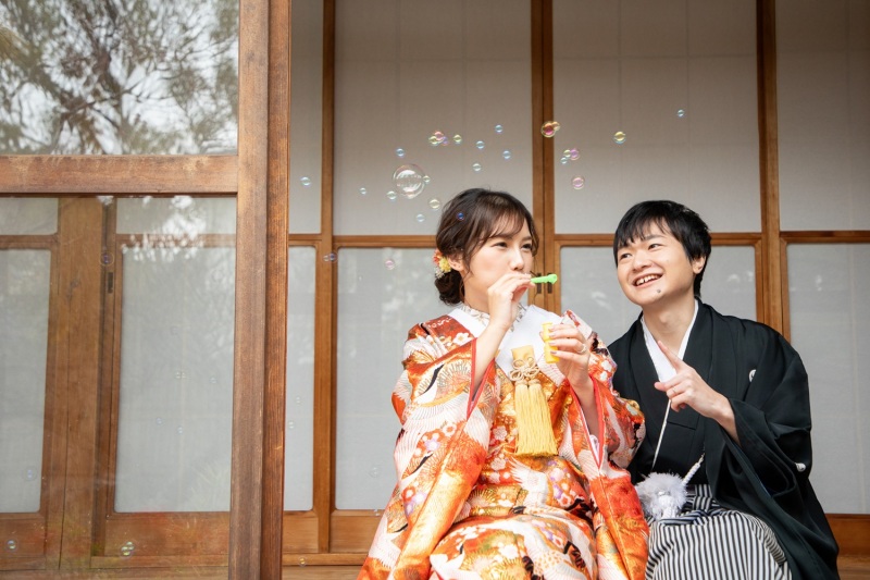 ベランダで仲良く！