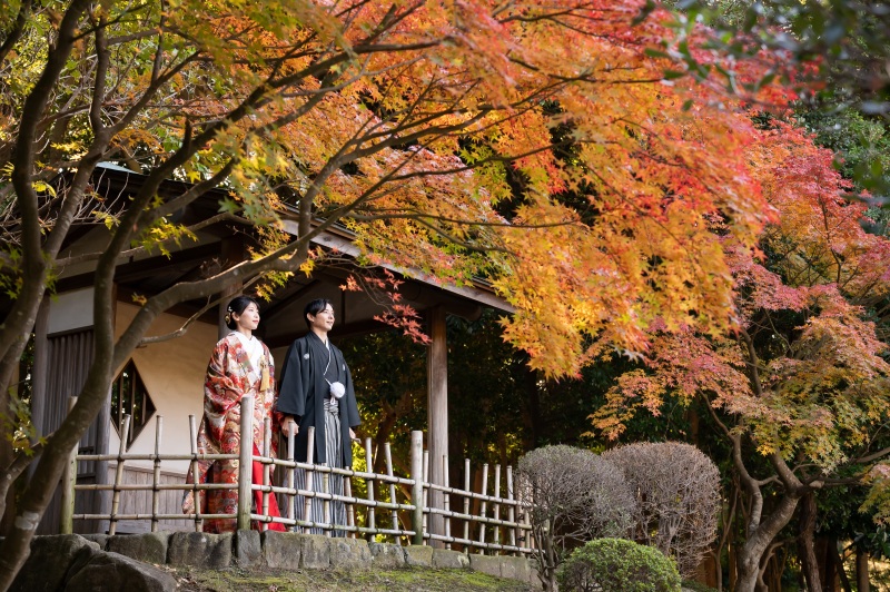 見浜園の紅葉スポット