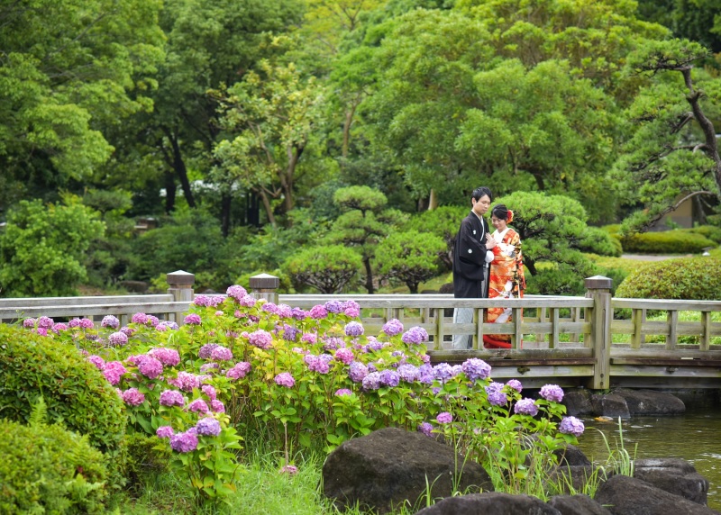 紫陽花と撮れて大満足★
