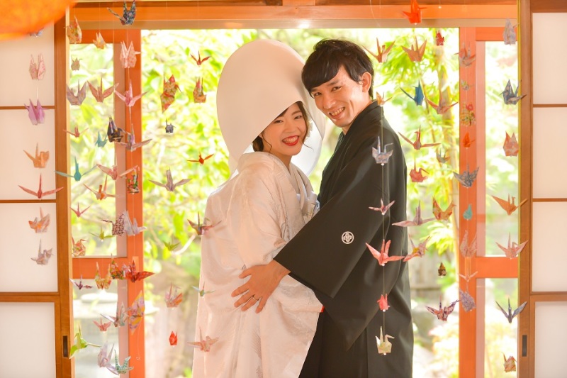 和室×折り鶴カーテン