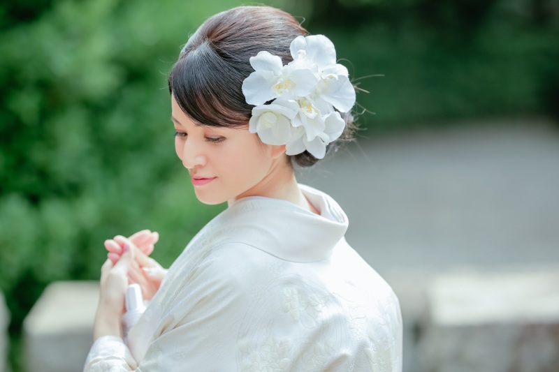 胡蝶蘭の髪飾り