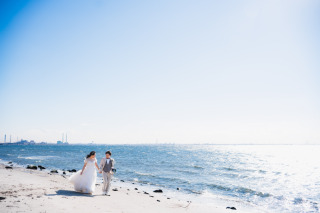 スタジオと稲毛海浜公園で和洋プラン撮影