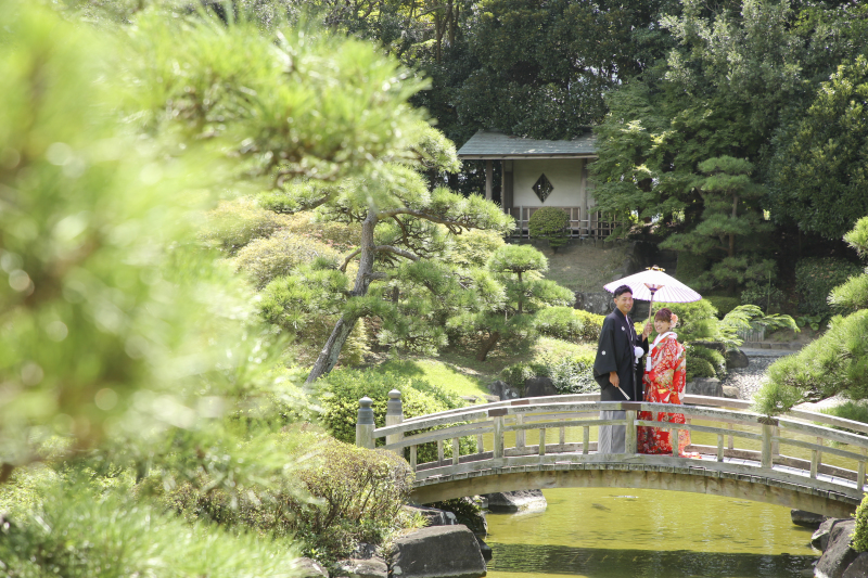 和装なら絶対に撮りたい、たいこ橋！