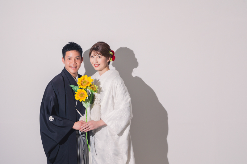 お色直しをしてスタジオ撮影!